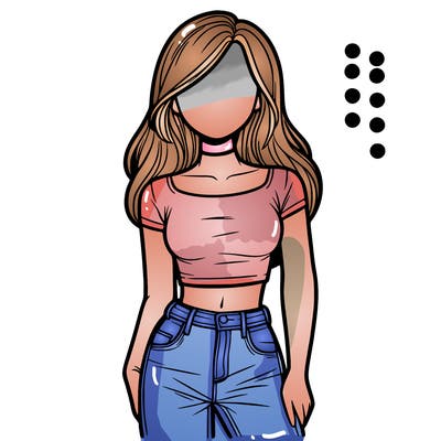 girl with a crop top and jeans