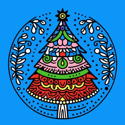 mandala sapin de noel