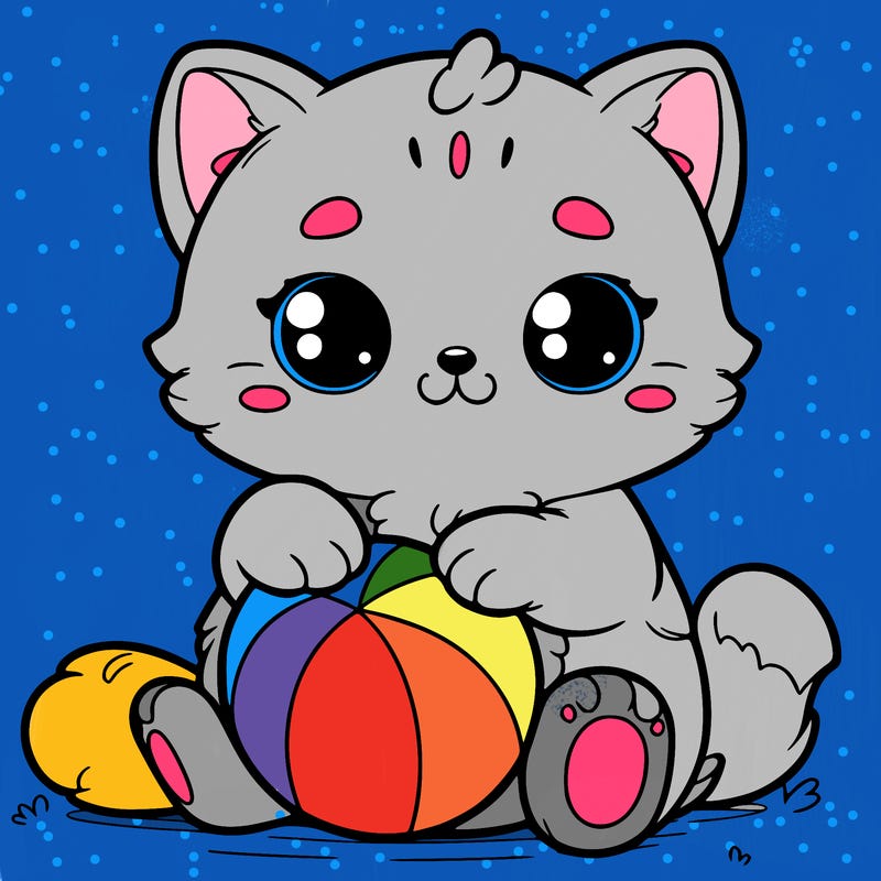 cute cat holding a ball