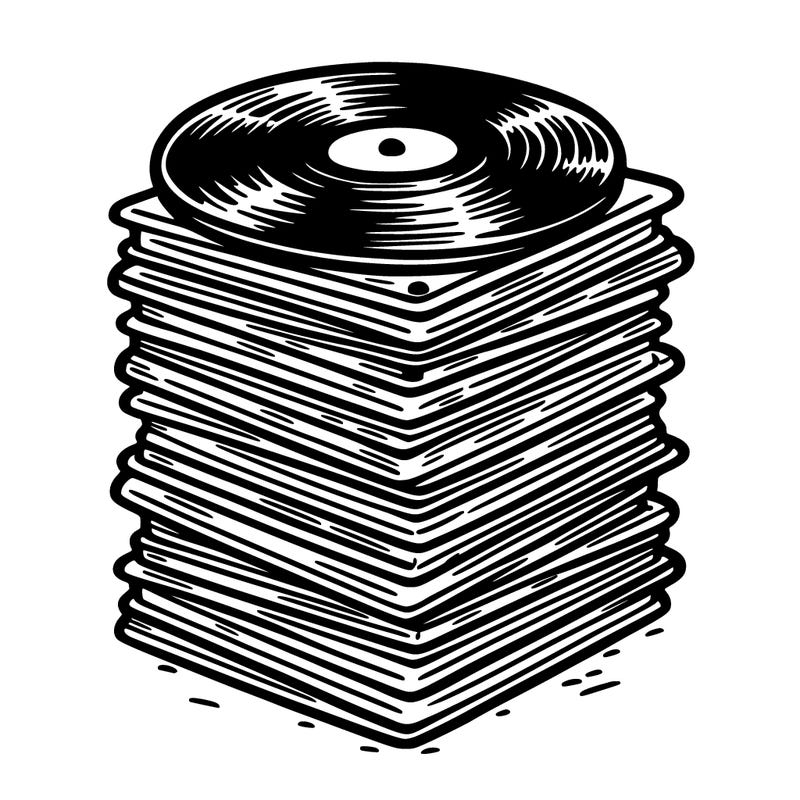 stack of record vinyls