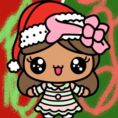 kawaii christmas lady