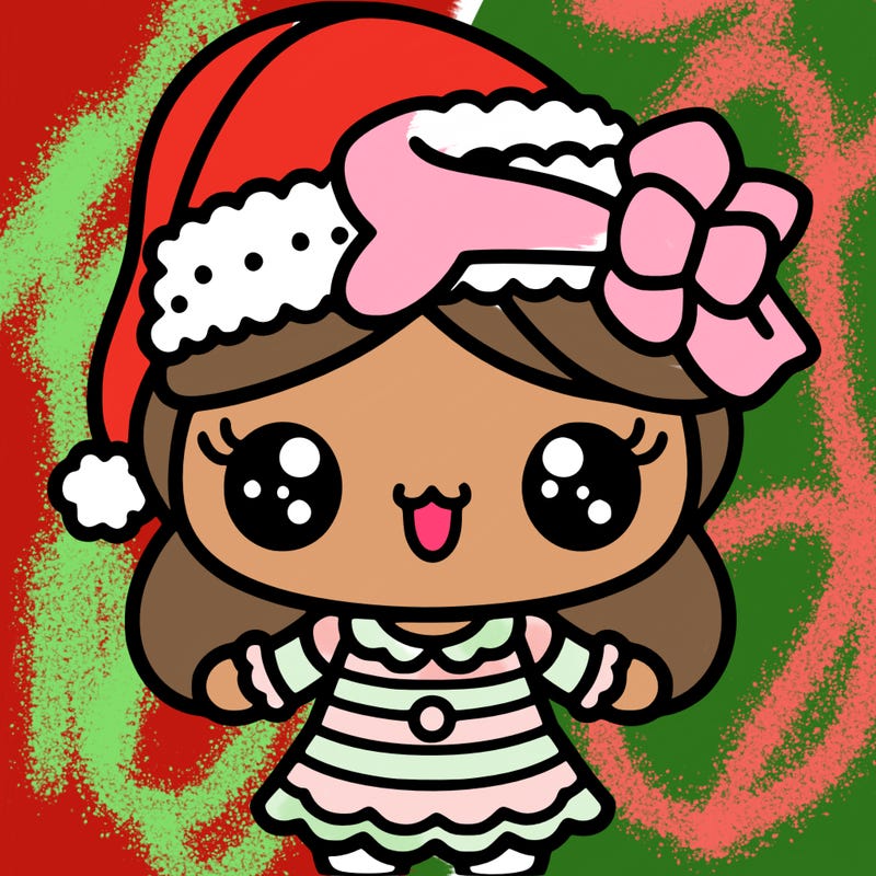 kawaii christmas lady