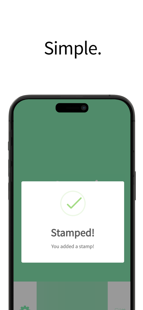Oappso Stamp - Oappso Stamp app interface showing a successful digital stamp confirmation message on a mobile screen.