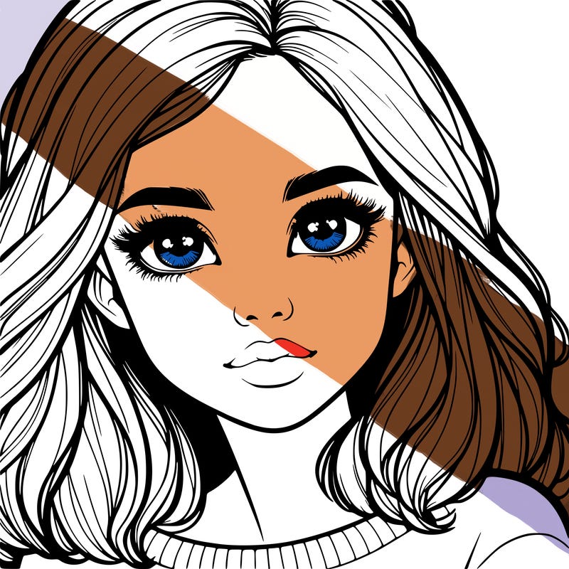 realistic girl whith cute eyes