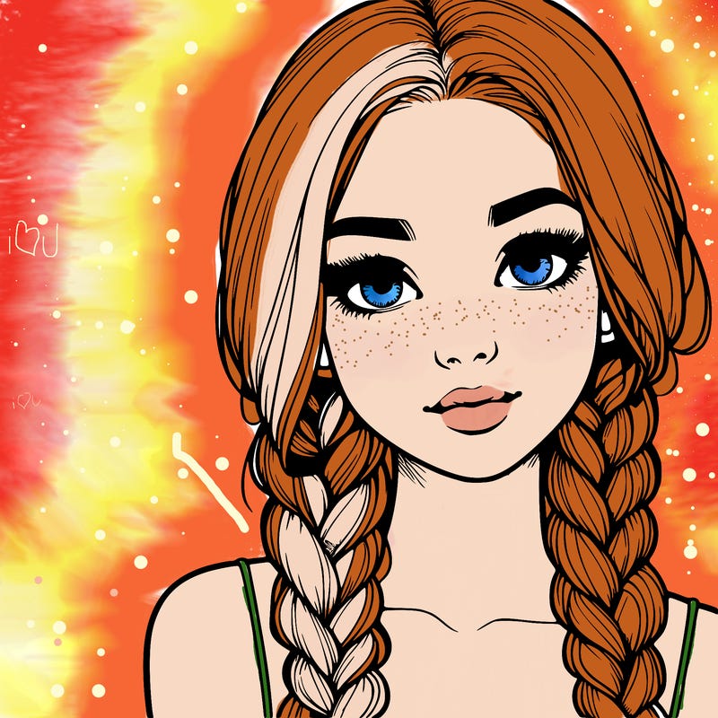 realistic girl with braids