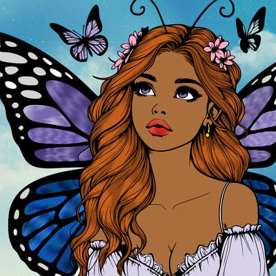 butterfly fairy realistic girl