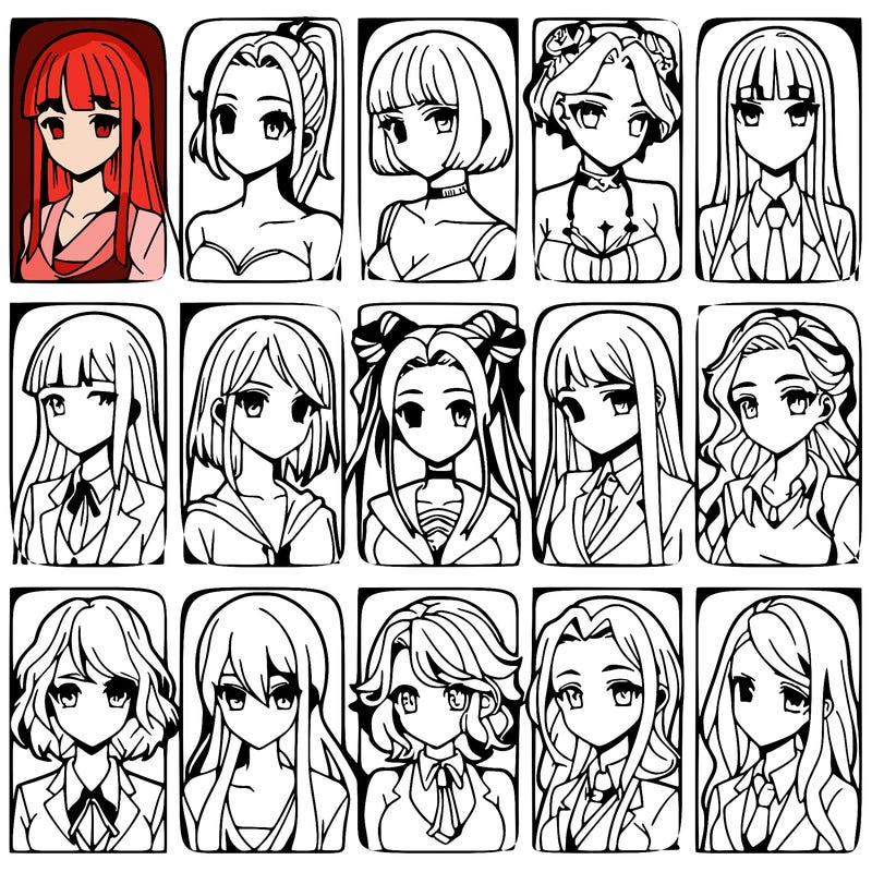 girls that look diffrent anime