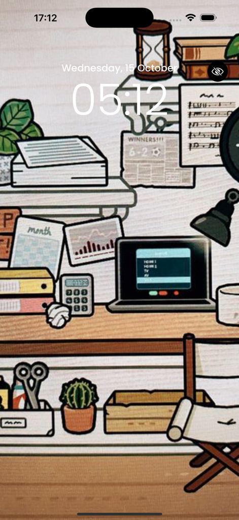 Room design ideas aesthetic - Aesthetic Toca Boca office room design used as a mobile phone lock screen wallpaper