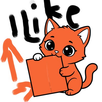 a small cat with a blank sheet of paper in its hand. the cat is sooooooo cute!