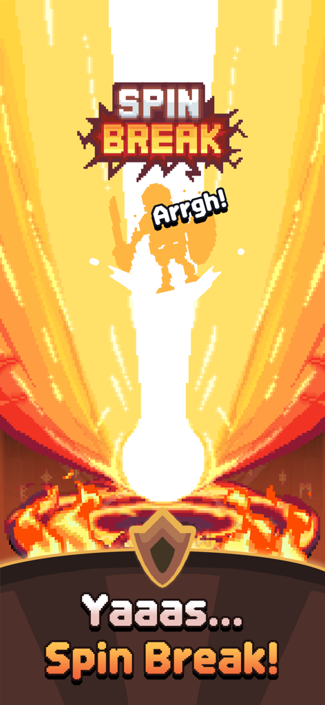 Spin Break: Roulette Battle - Pixel art character performing a powerful finishing move in Spin Break Roulette Battle