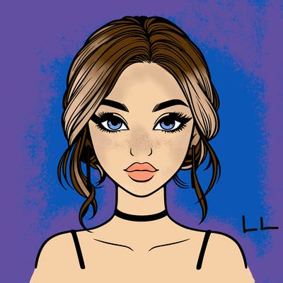 realistic girl with makeup on