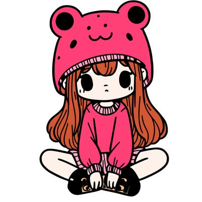 a girl wearing a frog hat and some frog socks