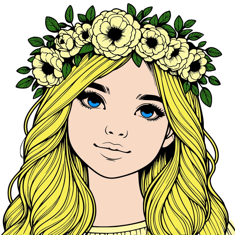 realistic girl with flower crown