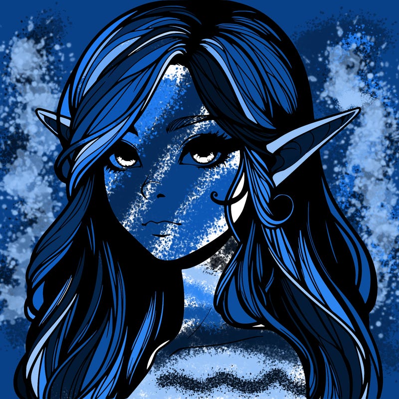 elf girl realistic dark fantasy