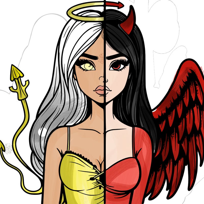 devil vs angel realistic girl