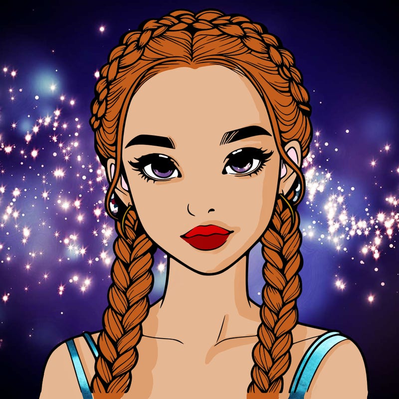 realistic girl with braids
