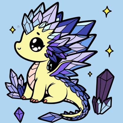 little cute crystal dragon