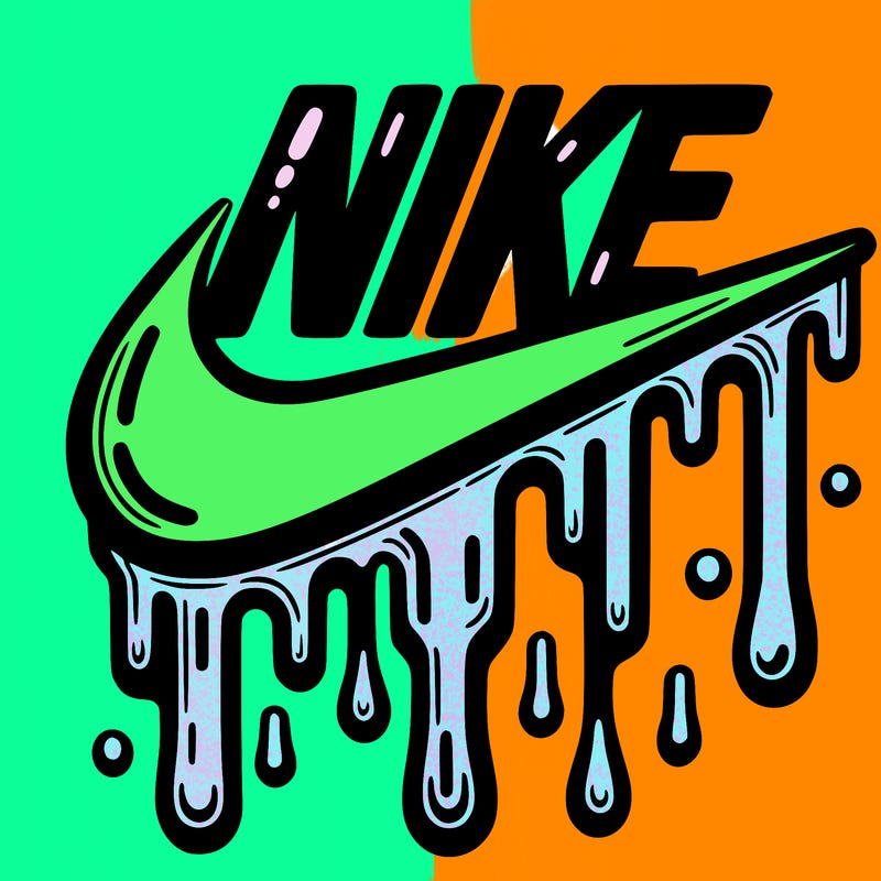 dripping nike logo