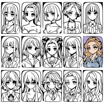 girls that look diffrent anime