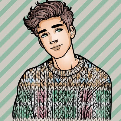 realistic guy with a beautiful jumper