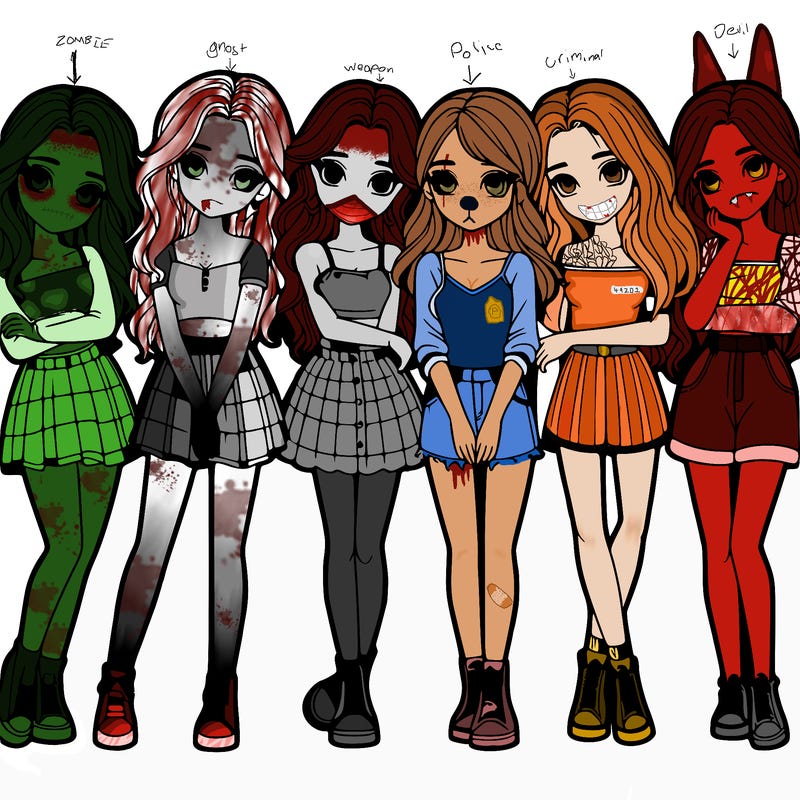 a group of girls realistic