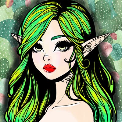 elf girl realistic dark fantasy