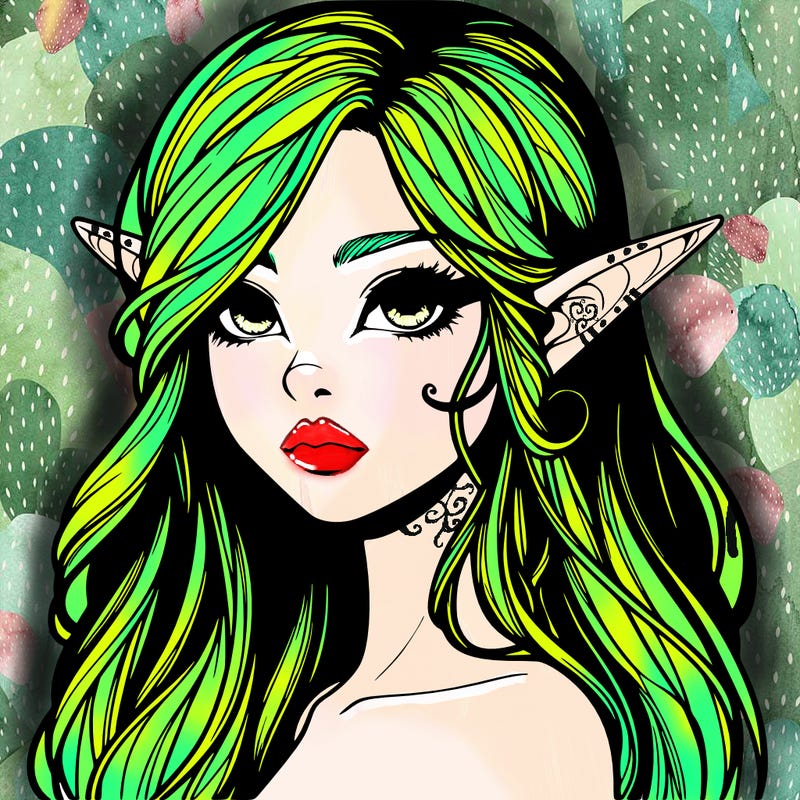 elf girl realistic dark fantasy