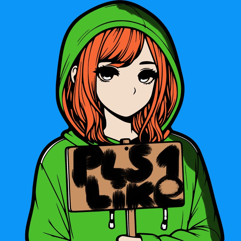 realistic girl with shoulder length hair wearing a hoodie holding a sign