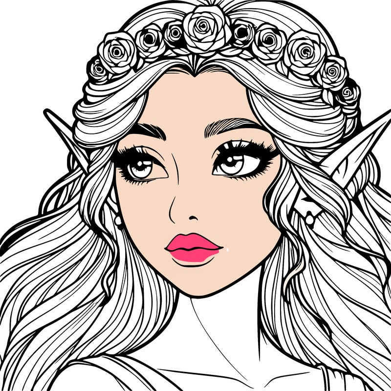 realistic beautiful elf princess