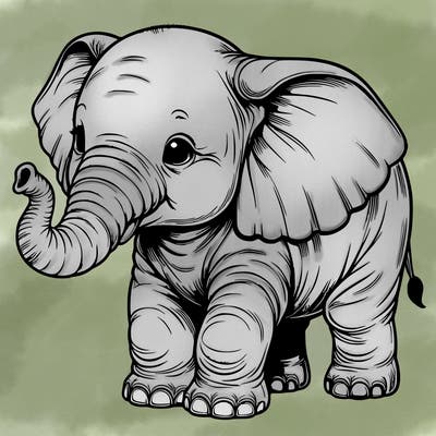 realistic baby elephant