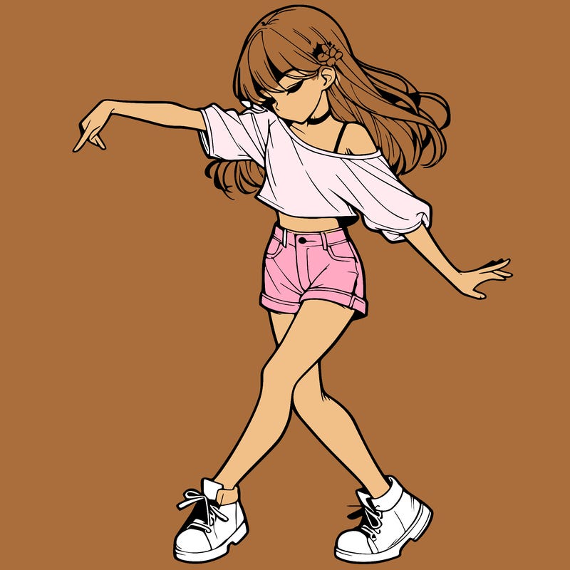 realistic girl danceing
