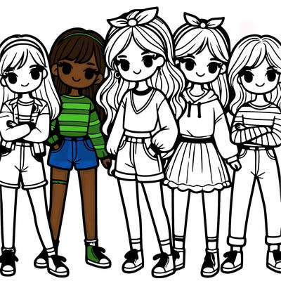 a group of girl, best friends