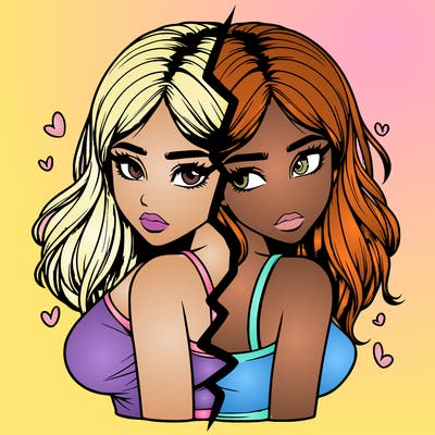 realistic girl split