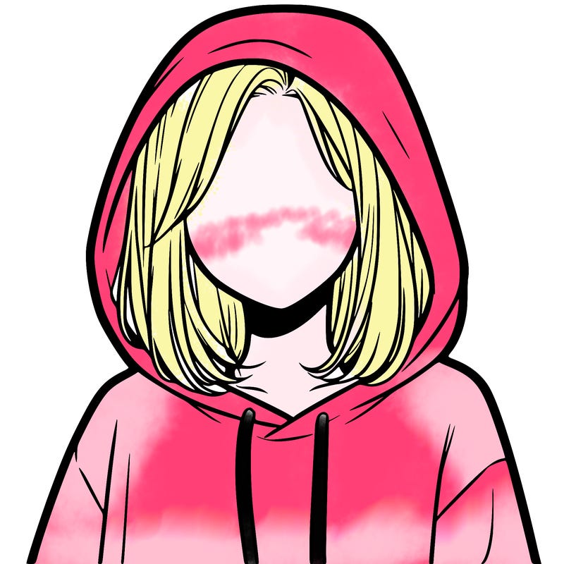 a faceless girl in a hoddie