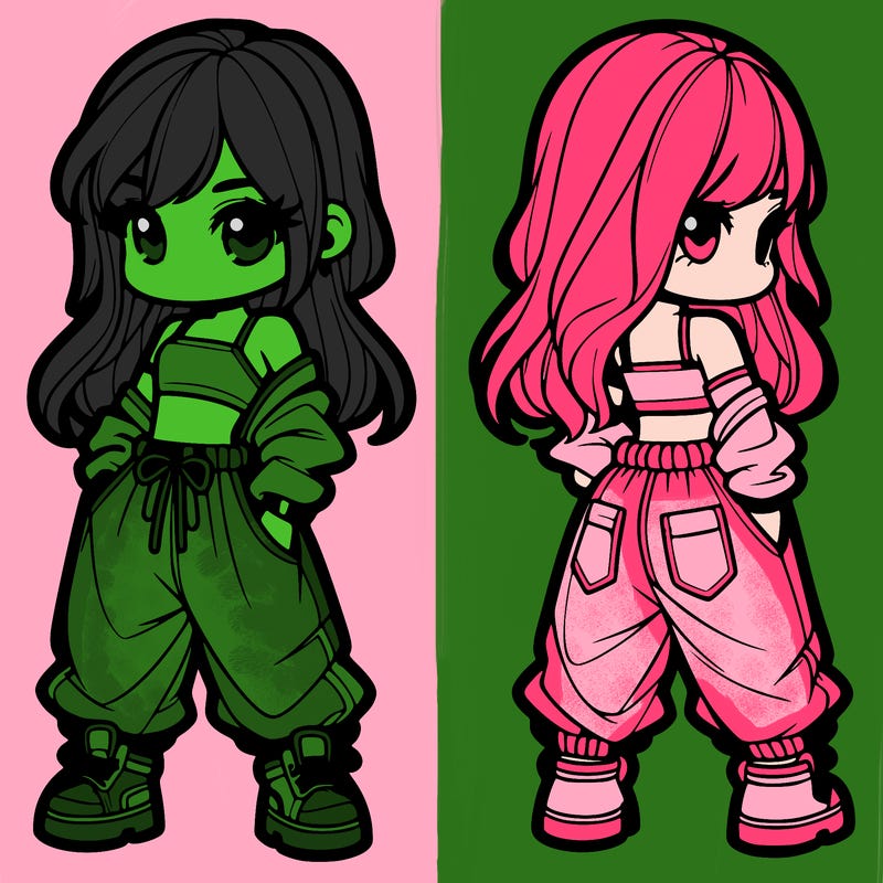 girl in crop top and baggy pants