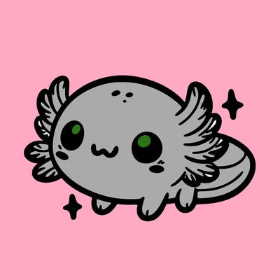 cute easy baby axolotl