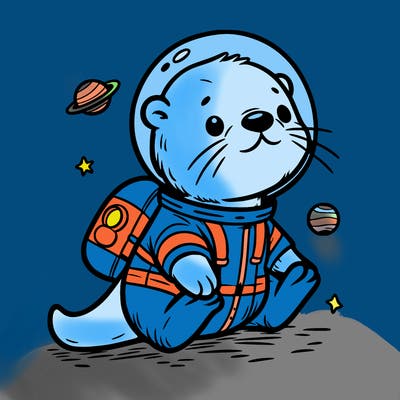 otter in a space suit