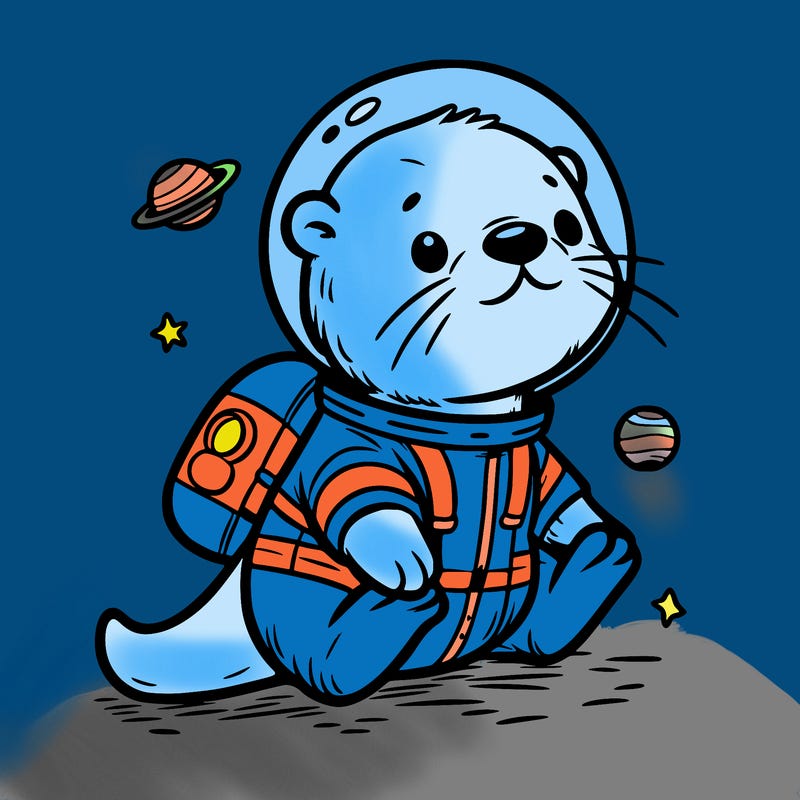 otter in a space suit