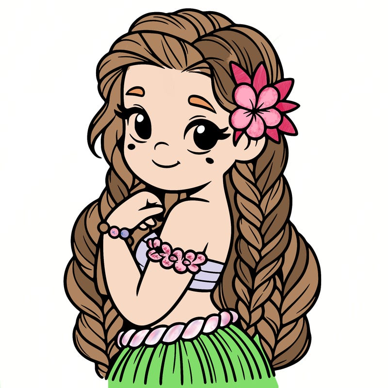 hawaiian girl with braids