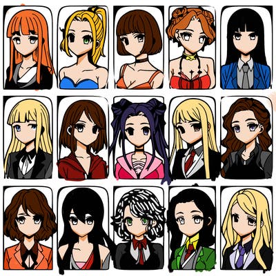 girls that look diffrent anime