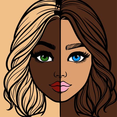 realistic girl split half