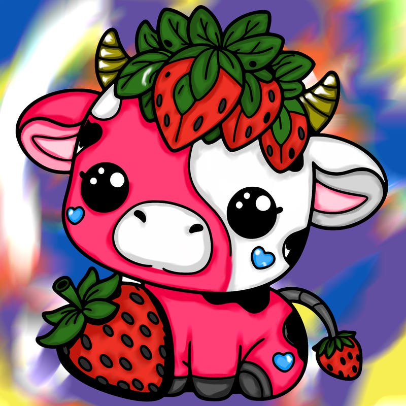 cute strawberry cow