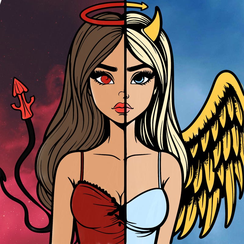 devil vs angel realistic girl