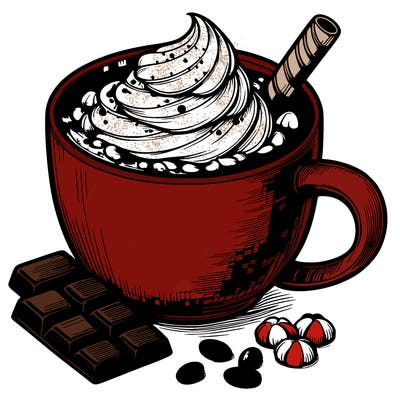 realistic cup of hot chocolate