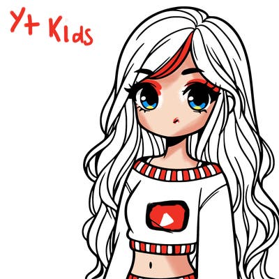 girl with long hair and a crop top with a sweater