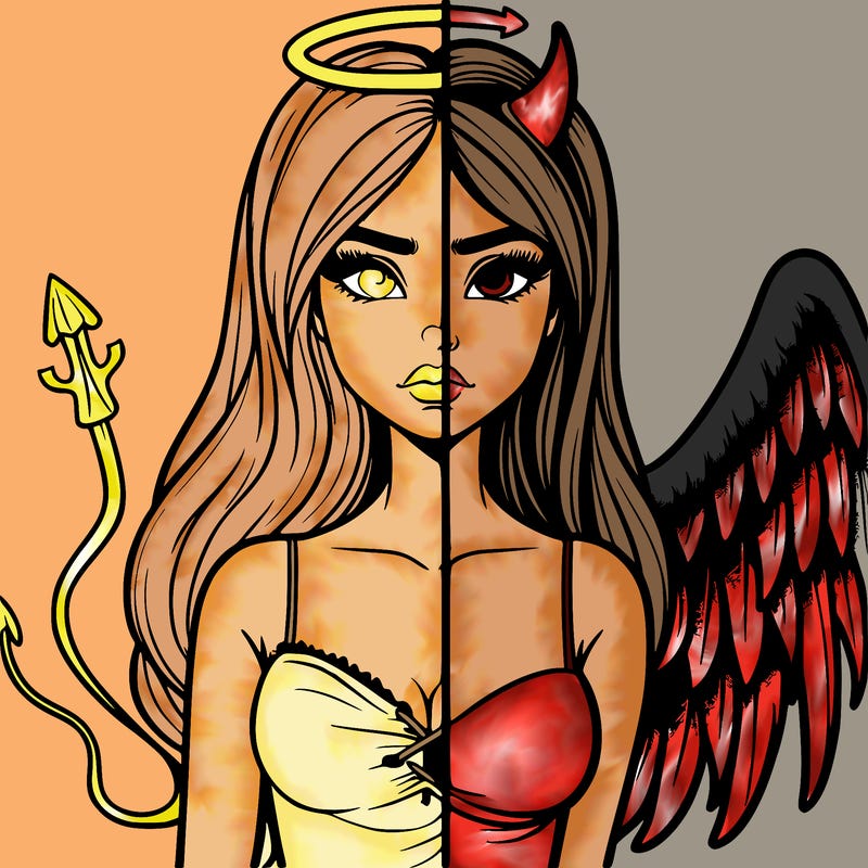 devil vs angel realistic girl