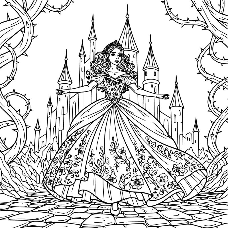 realistic girl in princess dress