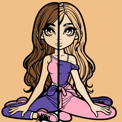 realistic girl split