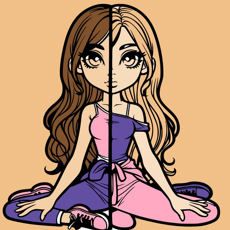 realistic girl split