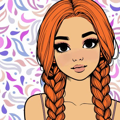 realistic girl with braids